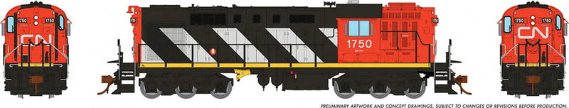 Chargez l&#39;image dans la visionneuse de la galerie, Rapido Trains MLW RSC-14 Canadian National #1750 (Zebra) w/ESU LokSound V5.0 DCC &amp; Sound
