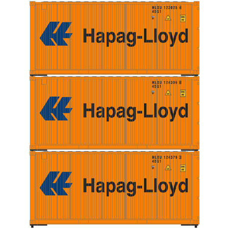 Athearn HO RTR 20' Corrugated Container, Hapag Lloyd (3)