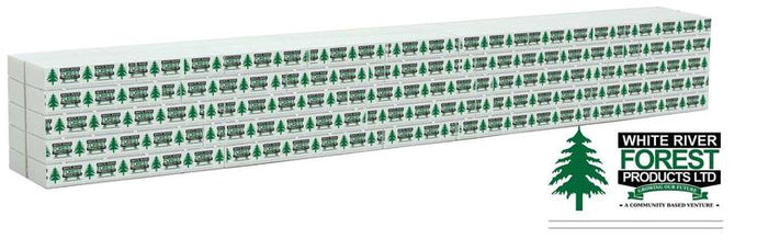 Walthers SceneMaster HO Wrapped Lumber Load for WalthersMainline 72' Centerbeam Flatcar -- White River Forest Products (green, black)