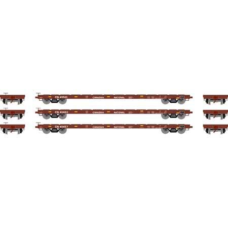 Athearn HO RTR 60' Flat Car, CN (3)