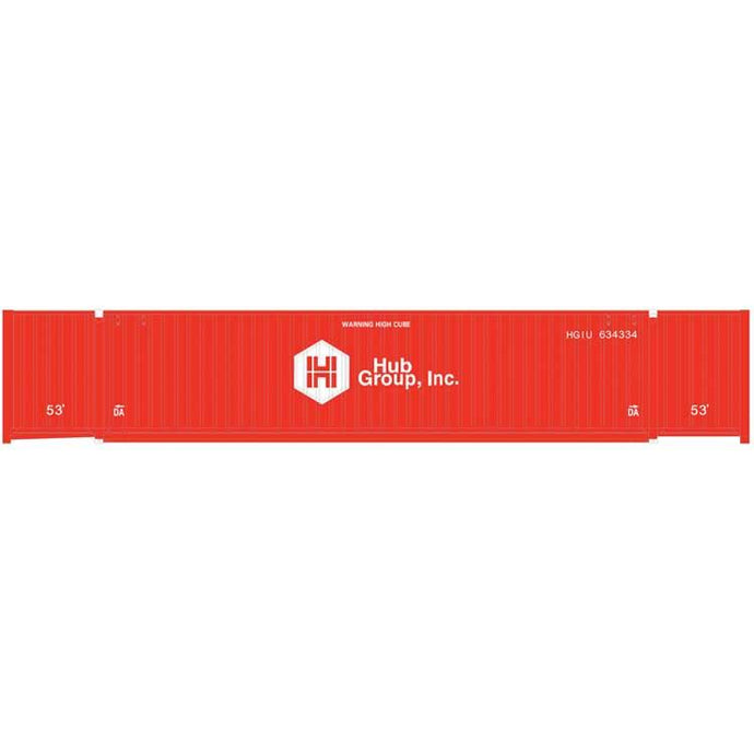 Atlas Jindo 53' Cargo Container 3-Pack - Hub Group Set 1 (634334, 634406, 634608, DA Markings, red)