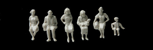 Walthers SceneMaster HO Sitting Figures - Unpainted pkg(72)