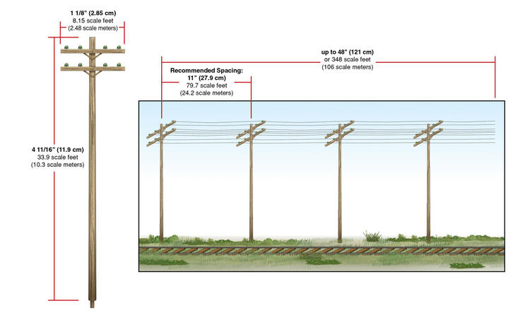 Chargez l&#39;image dans la visionneuse de la galerie, Woodland Scenics Pre-Wired Poles - Utility System - Double-Crossbar
