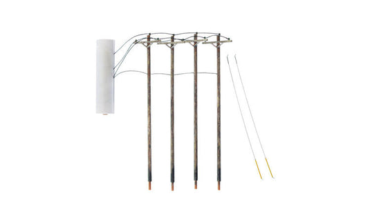 Woodland Scenics Pre-Wired Poles - Utility System - Single-Crossbar