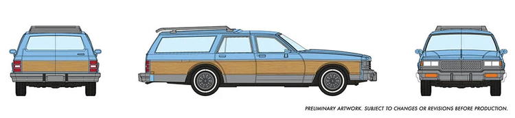 Chargez l&#39;image dans la visionneuse de la galerie, Rapido HO Chevrolet Caprice Wagon: Baby Blue Woodie
