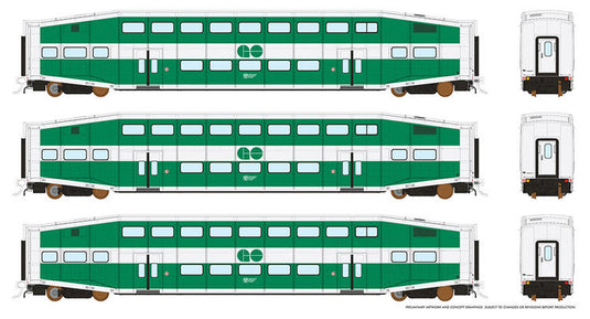 Rapido Trains HO BBD BiLevel Commuter Car - GO Transit 3 car set #3