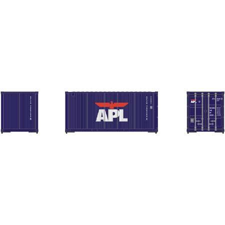 Athearn HO RTR 20' Corrugated Container, APL (3)