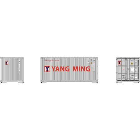 Athearn HO RTR 20' Corrugated Container, Yang-Ming YMLU (3)