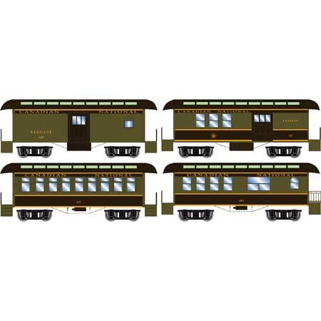 Athearn Roundhouse HO 34' Overton Passenger Car Canadian National 4 car Set