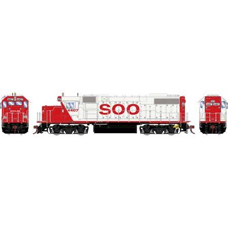 Chargez l&#39;image dans la visionneuse de la galerie, Athearn Genesis HO EMD GP38-2 SOO Line #4407 w/DCC &amp; Sound
