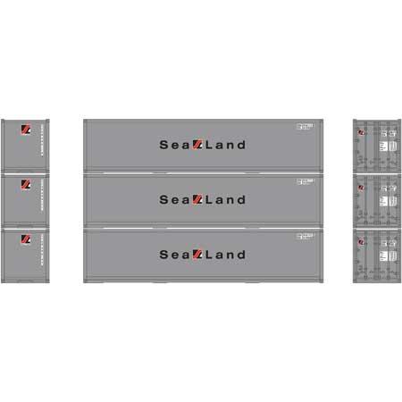 Athearn RTR 40' Smooth Side Containers, Sealand (3)