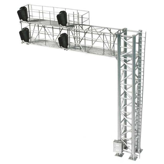 Atlas Signal System HO 2-Track Modern Cantilever Signal Bridge - 4 Signal Heads, Right-Hand