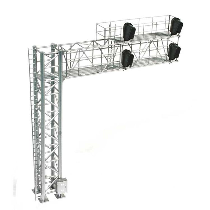 Atlas Signal System HO 2-Track Modern Cantilever Signal Bridge - 4 Signal Heads, Left-Hand