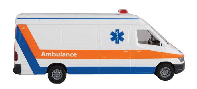 Walthers SceneMaster Service Van - Ambulance (white, orange, blue)