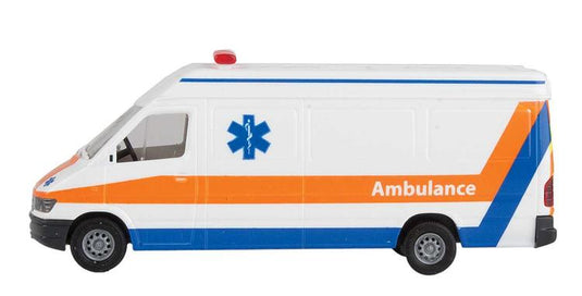 Walthers SceneMaster Service Van - Ambulance (white, orange, blue)