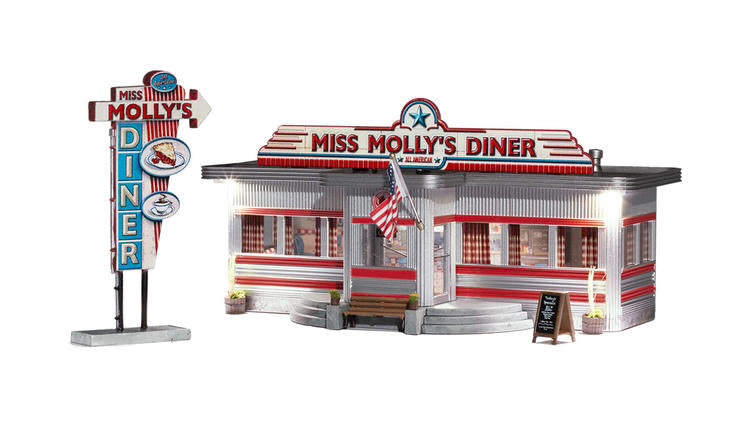 Chargez l&#39;image dans la visionneuse de la galerie, Woodland Scenics Miss Molly&#39;s Diner - Built-&amp;-Ready Landmark Structures(R) -- Assembled
