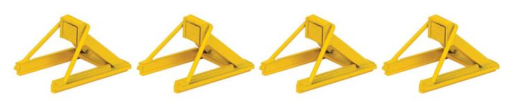 Chargez l&#39;image dans la visionneuse de la galerie, Walthers HO Code 83 Assembled Track Bumper 4-Pack - Yellow
