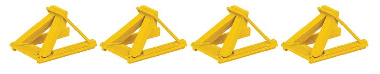 Chargez l&#39;image dans la visionneuse de la galerie, Walthers HO Code 83 Assembled Track Bumper 4-Pack - Yellow
