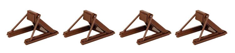 Chargez l&#39;image dans la visionneuse de la galerie, Walthers HO Code 83 Assembled Track Bumper 4-Pack - Rust Brown
