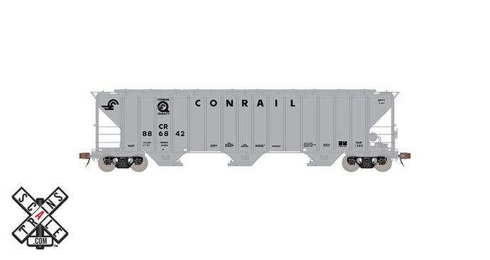 ScaleTrains Rivet Counter HO Scale Pullman-Standard PS-2CD 4785 Covered Hopper, Conrail/Quality/Gray #886842