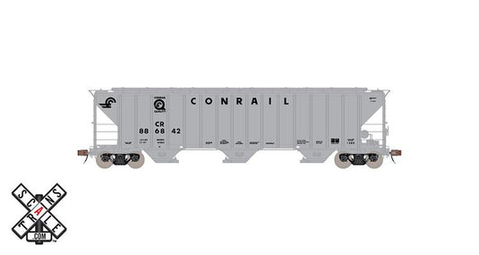 ScaleTrains Rivet Counter HO Scale Pullman-Standard PS-2CD 4785 Covered Hopper, Conrail/Quality/Gray #886963