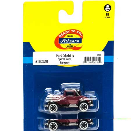 Athearn RTR Ford Model A Sport Coupe Burgundy