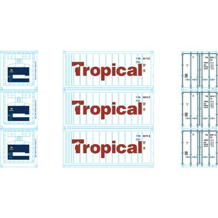 Athearn HO RTR 20' Reefer Container, Tropical (3)