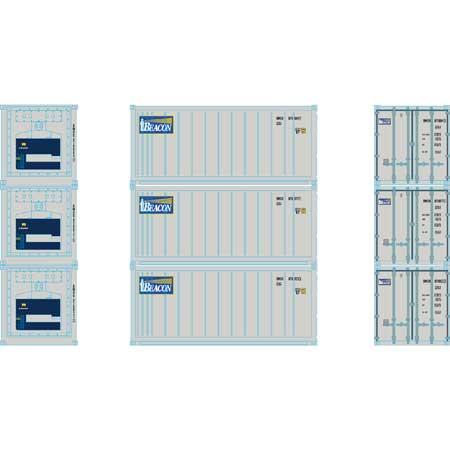 Athearn HO RTR 20' Reefer Container, Beacon (3)