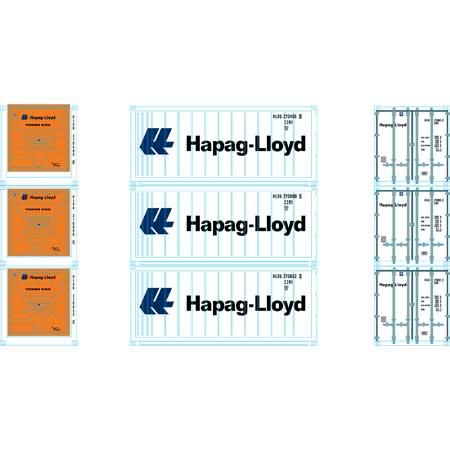 Athearn HO RTR 20' Reefer Container, HLXU (3)
