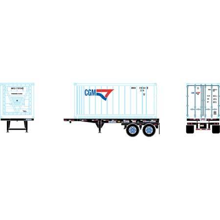 Athearn HO RTR 20' Chassis w/ Reefer Container, CGM