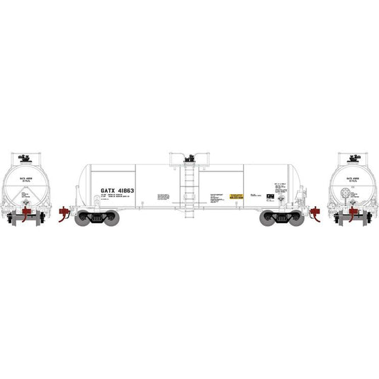 Athearn Genesis HO 20K Gal Acid Tank, GATX/White #41858