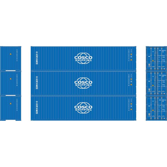 Athearn HO RTR 40' Corrugated HC Container, Cosco #1 (3)