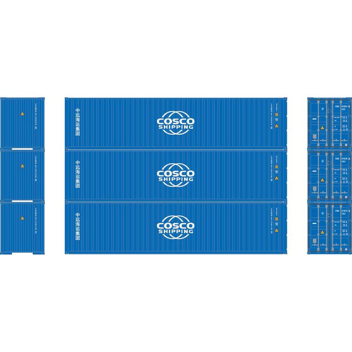 Athearn HO RTR 40' Corrugated HC Container, Cosco #2 (3)