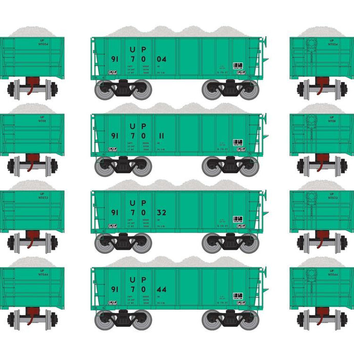 Athearn HO RTR 26' Ore Car Low Side UP/MOW #1 with Load 4pk.