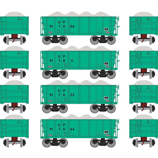 Athearn HO RTR 26' Ore Car Low Side UP/MOW #1 with Load 4pk.