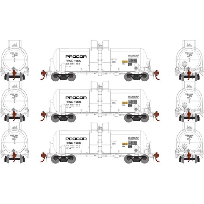 Athearn Genesis HO 13,600 Gallon Acid Tank, Procor (3)