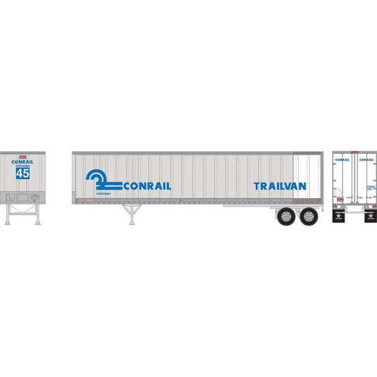 Athearn HO RTR 45' Fruehauf Trailer, CR/Trailvan #202204