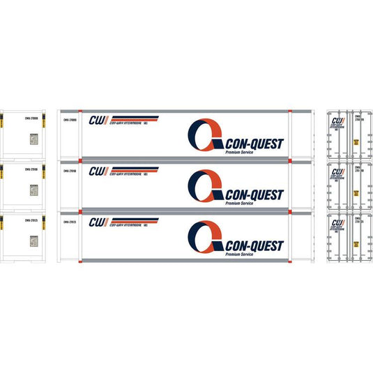 Athearn HO RTR 48' Container, Conquest #2 (3)