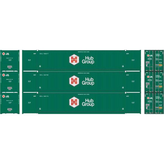 Athearn HO RTR 53' CIMC Container,HUB Group/Green Paint (3)