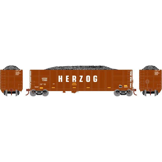 Athearn HO RTR Thrall High Side Gondola/Load,Herzog Brown HZGX #7260