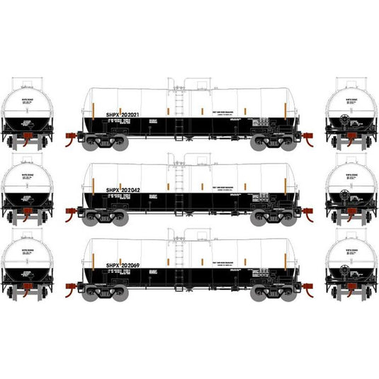 Athearn HO RTR 16,000-Gallon Clay Slurry Tank, SHPX #1 (3)