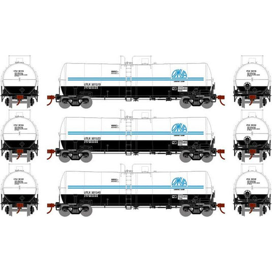 Athearn HO RTR 16,000-Gallon Clay Slurry Tank, Omya UTLX #1 (3)