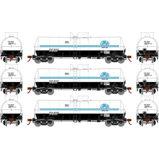 Athearn HO RTR 16,000-Gallon Clay Slurry Tank, Omya UTLX #2 (3)