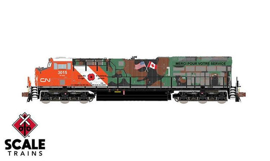 ScaleTrains Rivet Counter HO GE ET44AC Tier 4 GEVO w/DCC & Sound - CN/Veterans : #3015