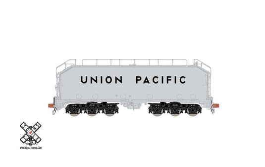 ScaleTrains Rivet Counter HO Union Pacific Silver Diesel Fuel Tender - Black Trucks