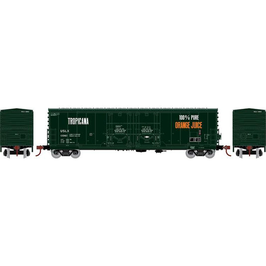 Athearn HO RTR 50' Evans DD Plug Box, USLX Tropicana #13063