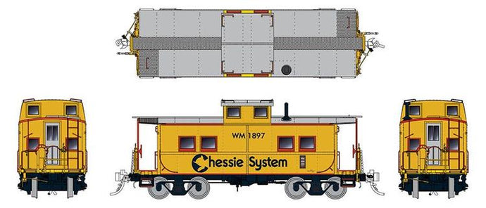 Rapido Trains HO Northeastern-style Steel Caboose: Chessie System #1901