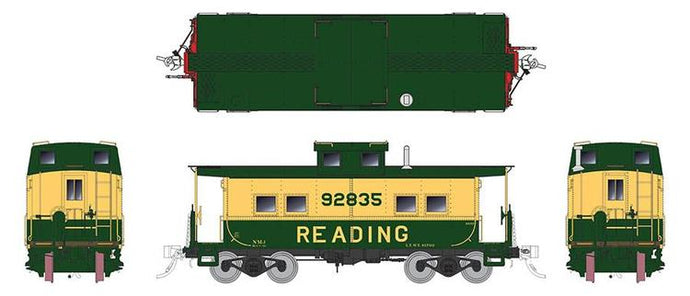 Rapido Trains HO Northeastern-style Steel Caboose: RDG - Yellow & Green Scheme #92902