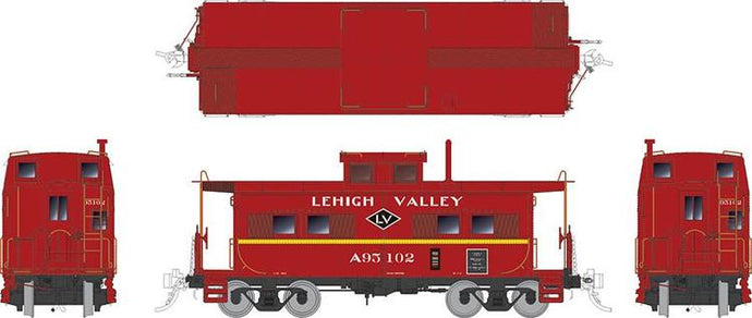 Rapido Trains HO Northeastern-style Steel Caboose: LV - Black Diamond Scheme #A95102