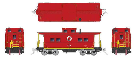 Rapido Trains HO Northeastern-style Steel Caboose: LNE - Red Scheme #582